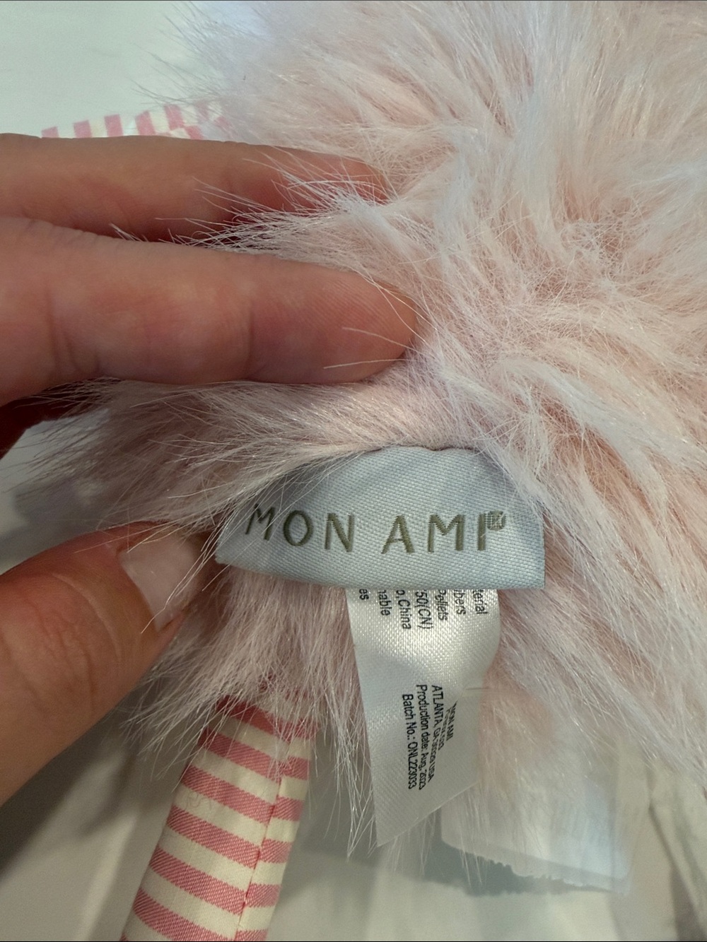 Mon Ami Pink Monster Stuffed Animal - Picture 3 of 3